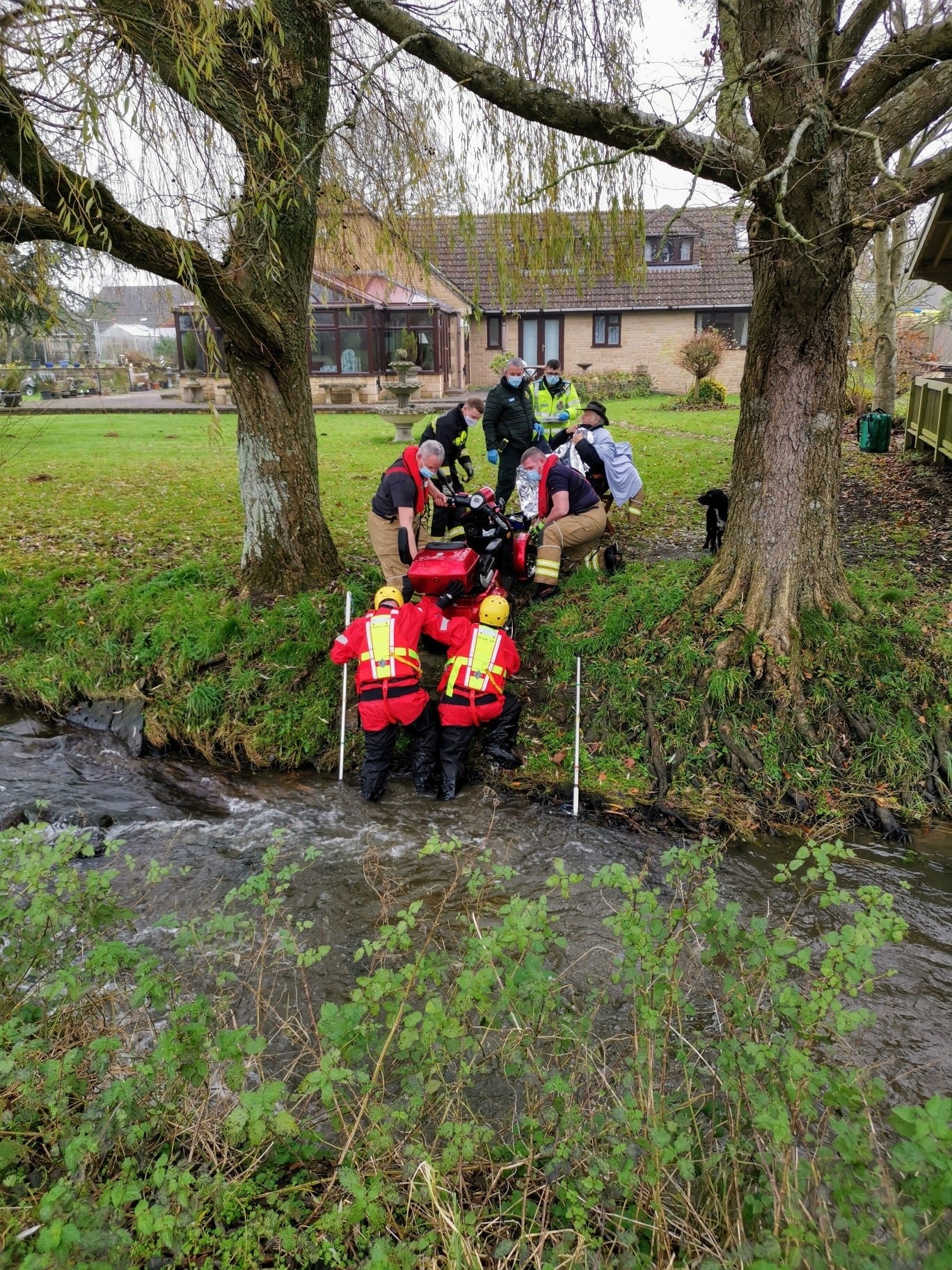 Elderly man rescued after mobility scooter enters the River Stour